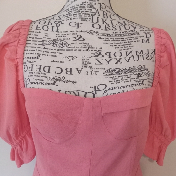 WeWoreWhat Puff-Sleeve Midi Coral Dress Size 4 - Picture 4 of 7